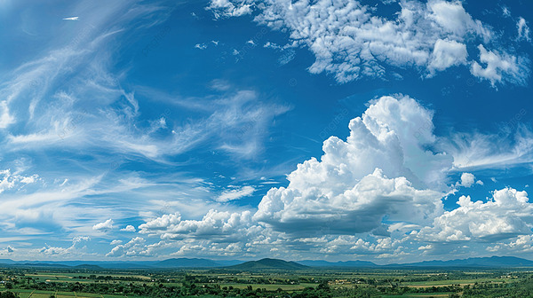 Panorama aperto con cielo e luce naturale